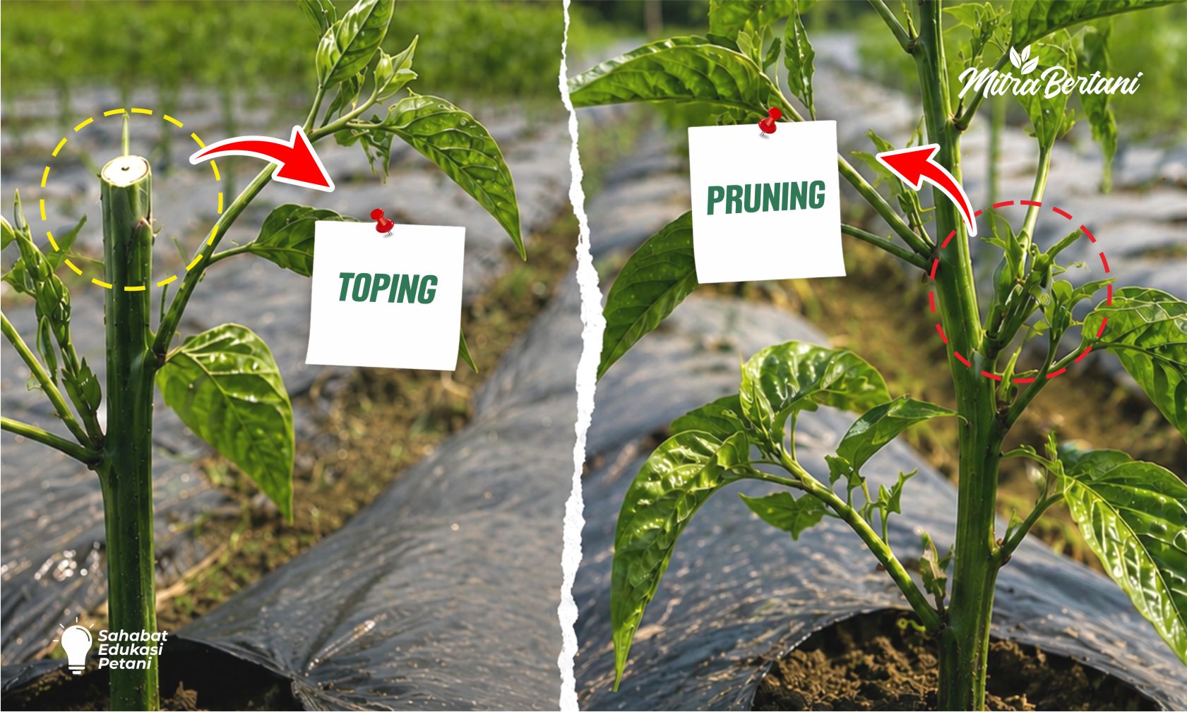 BEGINI CARA MEMBUAT TANAMAN CABAI TINGGI DAN BANYAK CABANG! HASIL TOPPING DAN PRUNING CABAI